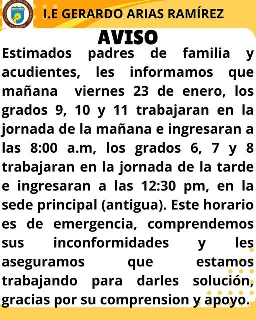 Horario de emergencia